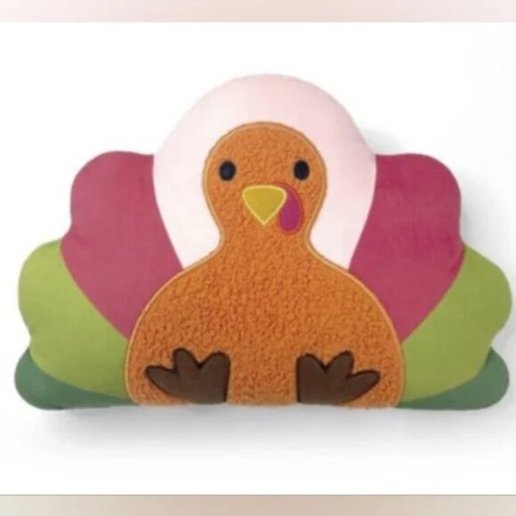 NWT! Cozy RETIRED Thanksgiving Turkey Pillow Fall Harvest Farmhouse Décor Cute! - Picture 1 of 3